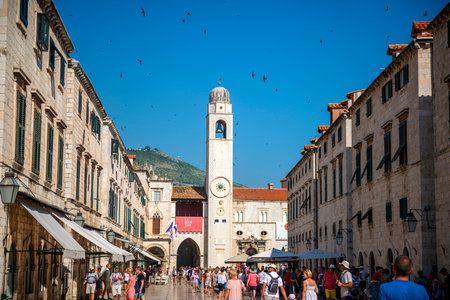 Street view of Dubrovnik, Croatiaのeditorial素材