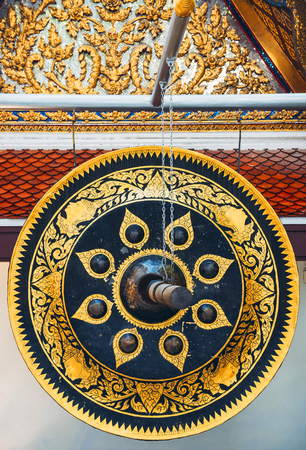 Big Gong at Wat Saket - The Golden Mountain Temple Phu KHao Thong in Bangkok, Thailandのeditorial素材