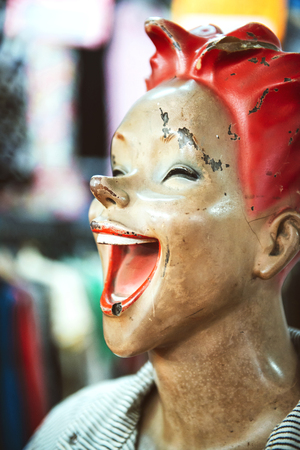 Cheerful mannequin in a shop windowの写真素材