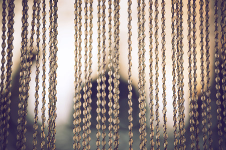 Bead curtains pattern, texture backgroundの写真素材