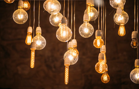 Light bulbs texture background