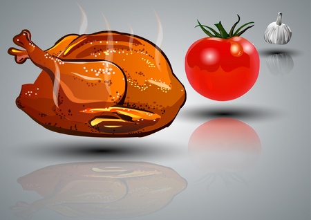 Tasty meal with garlicのイラスト素材