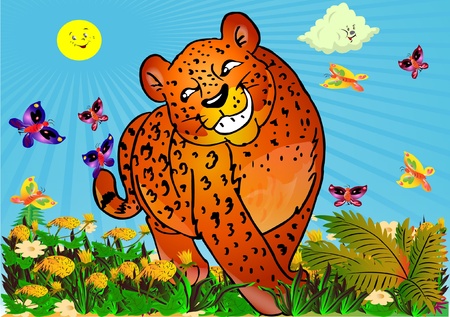 Cheetah. Fairy tale illustration.のイラスト素材