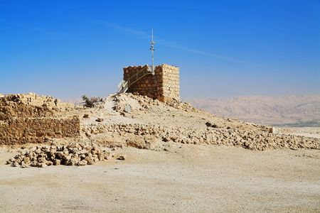 Ruins of the fortress Masada, Israelの写真素材