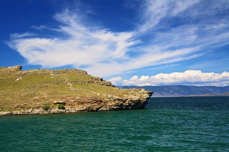 Sky with clouds over Baikal lake, Russiaの写真素材