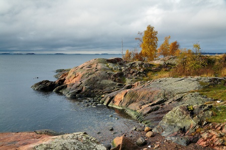 Coast of island near the Helsinki, Finlandの写真素材