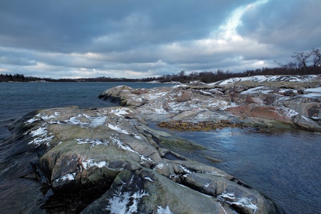Coast of Lappo Island in winter, Aland Islands, Finlandの写真素材