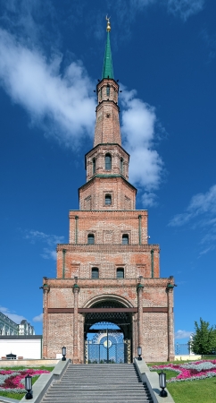 The Soyembika Tower of the Kazan Kremlin, Tatarstan, Russiaの写真素材