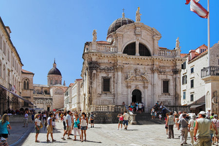 St  Blaise Cathedral  Sveti Vlaho Cathedral  and Assumption Cathedral in Dubrovnik, Croatiaのeditorial素材