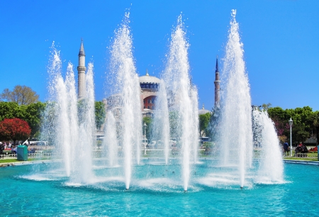 Fountain near the Hagia Sophia in Istanbul, Turkeyの写真素材