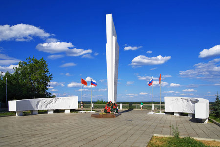 Memorial to soldiers who died in World War II in the town Kirov, Russiaのeditorial素材