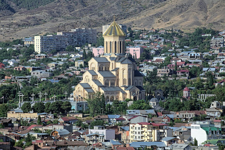 Holy Trinity Cathedral in Tbilisi, the main Cathedral of the Georgian Orthodox Church and the...