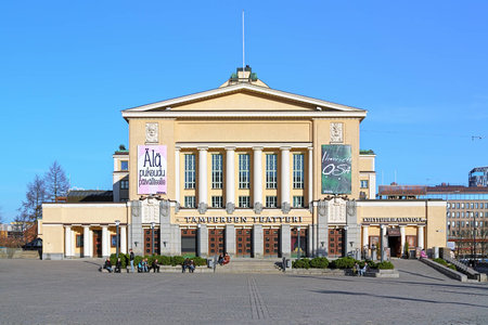 Building of the Tampere Theatre on the Central Square of Tampere, Finlandのeditorial素材