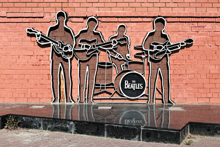 YEKATERINBURG, RUSSIA - AUGUST 19, 2016: The Beatles Monument. The monument by design of Vadim Okladnikov was unveiled on May 23, 2009, and this is the first monument to The Beatles in Russia.のeditorial素材