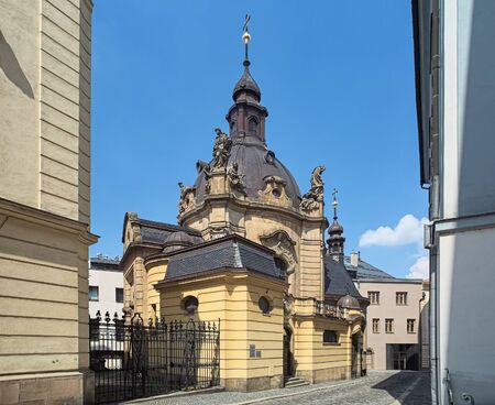 St Jan (John) Sarkander Chapel in Olomouc, Czech Republic. First chapel was built in 1673. In 1703-1724 it was replaced by new Baroque chapel. In 1909-1912 it was rebuilt in neo-Baroque style.の写真素材