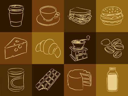Coffee Shop iconsのイラスト素材