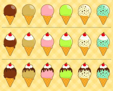 Ice Cream Flavorsのイラスト素材
