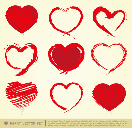 Hearts in Hand drawn Style Setのイラスト素材