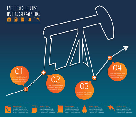 Petroleum Line Diagram Infographic Templateのイラスト素材