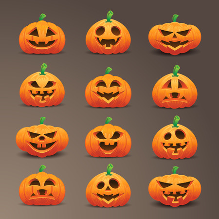Halloween Pumpkin Iconsのイラスト素材