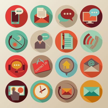 Modern Business Flat Iconのイラスト素材