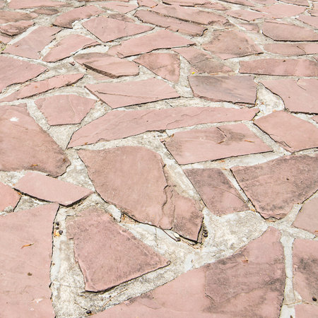 Stone block road pavementの写真素材