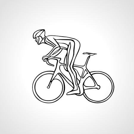Abstract creative silhouette of bicyclist. Black cyclist wave style . Vector illustration of bikeのイラスト素材