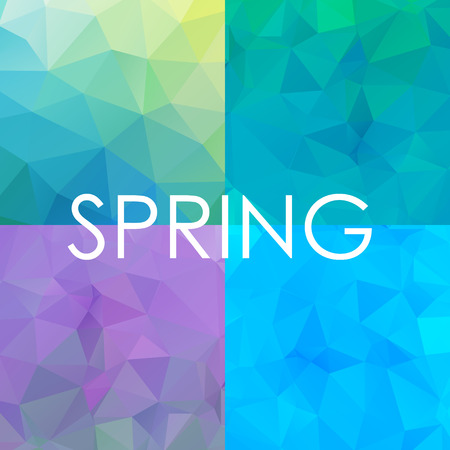 Shades of fresh spring abstract polygonal geometric background -- low poly. illustrationのイラスト素材