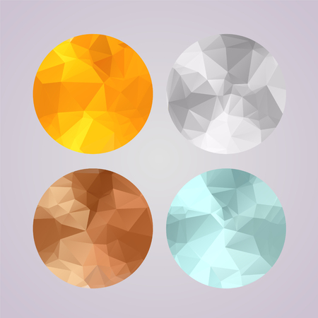 Set of medals gold, silver, bronze, platinum in polygonal geometric trendy styleのイラスト素材