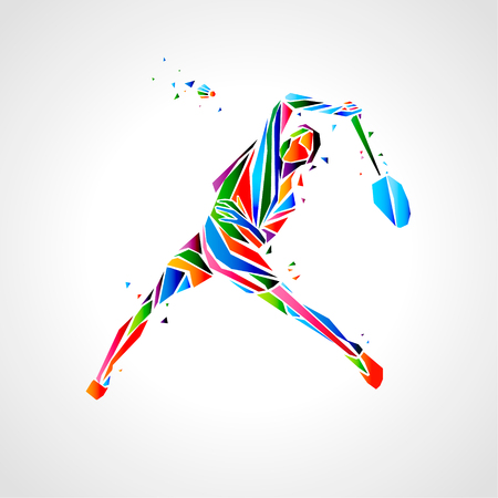 Badminton player abstract vector eps illustrationのイラスト素材
