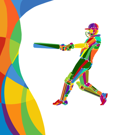 Abstract cricket playerのイラスト素材