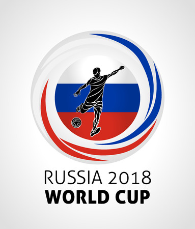 Football championship player with Russian national flag colors vector illustrationのイラスト素材