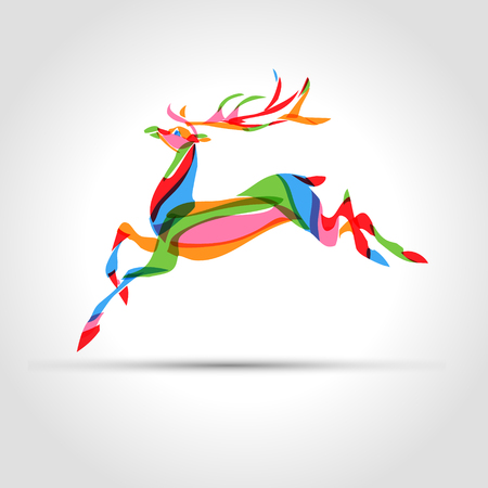 Creative deer color silhouetteのイラスト素材