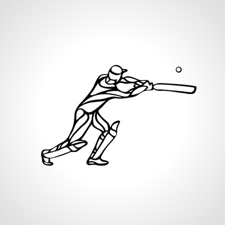 Batsman athlete playing cricket.のイラスト素材