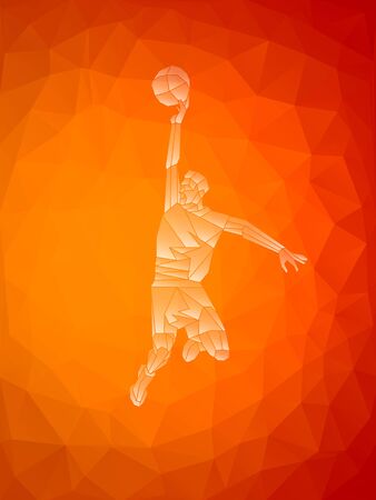 Polygonal geometric style illustration of a basketball playerのイラスト素材