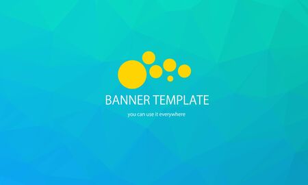 Abstract bright blue geometric background, consists of triangles. Polygonal abstract aqua banner templateのイラスト素材