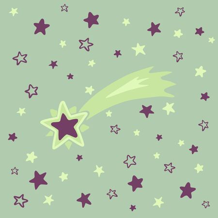Shooting star background against starry night sky, vector illustration eps10のイラスト素材