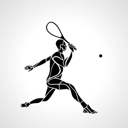 Squash player creative abstract silhouette vectorのイラスト素材