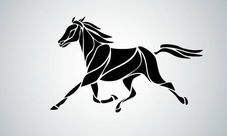Vector Running Horse Abstract Silhouette eps10 clipartのイラスト素材
