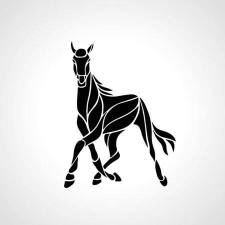 Vector Running Horse Abstract Silhouette eps10 clipartのイラスト素材
