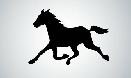 Vector Running Horse Abstract Silhouette eps10 clipartのイラスト素材
