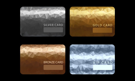 Gold, silver, bronze, VIP premium member cardsのイラスト素材