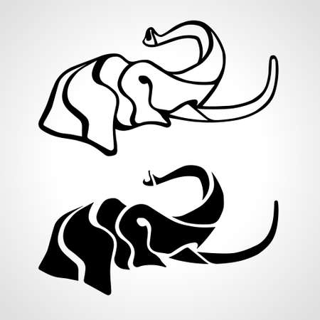 Elephant head abstract. Elephant zoo logo vectorのイラスト素材
