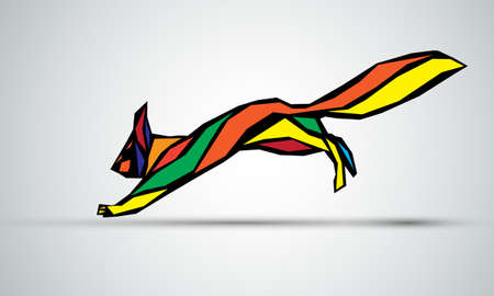 Polygonal illustration of squirrel. Abstract squirrel vectorのイラスト素材