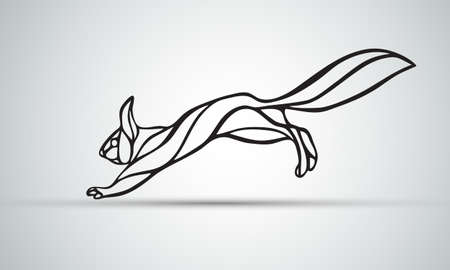Abstract illustration of squirrel. Squirrel logo, jumping squirrel outline image vector eps10. Animal emblem. Forest animal templateのイラスト素材