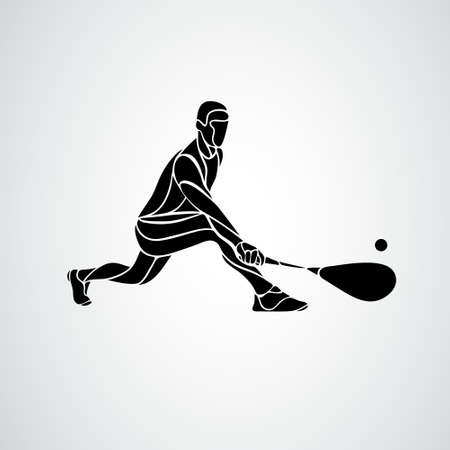 Squash player creative abstract silhouette vectorのイラスト素材