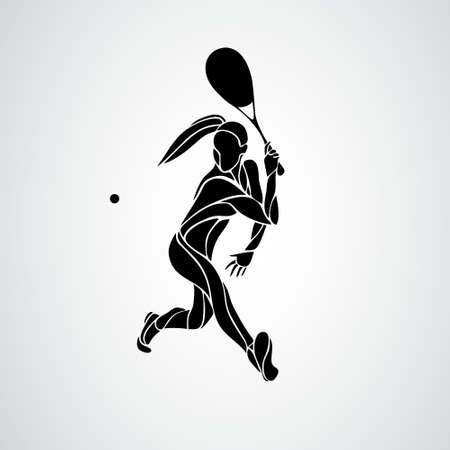 Squash player creative abstract silhouette vectorのイラスト素材