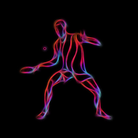 Table tennis sport.  abstract colorful playerの写真素材