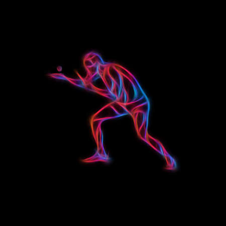 Table tennis sport. Ping pong abstract colorful playerの写真素材