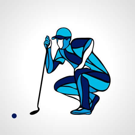 Creative abstract silhouette of golf player. Vectorのイラスト素材